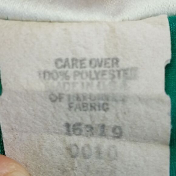 Vintage Intimate Pleasures Emerald Green Mini 90’s Satin Lace Trim Slip Dress XL - Picture 8 of 10